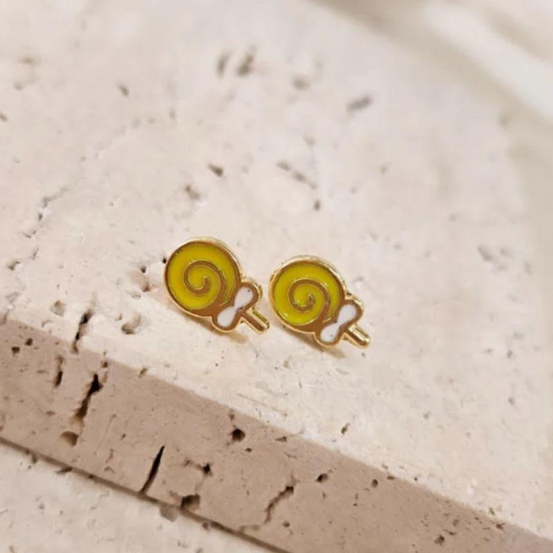 Brinco Pirulito Psicodélico Amarelo