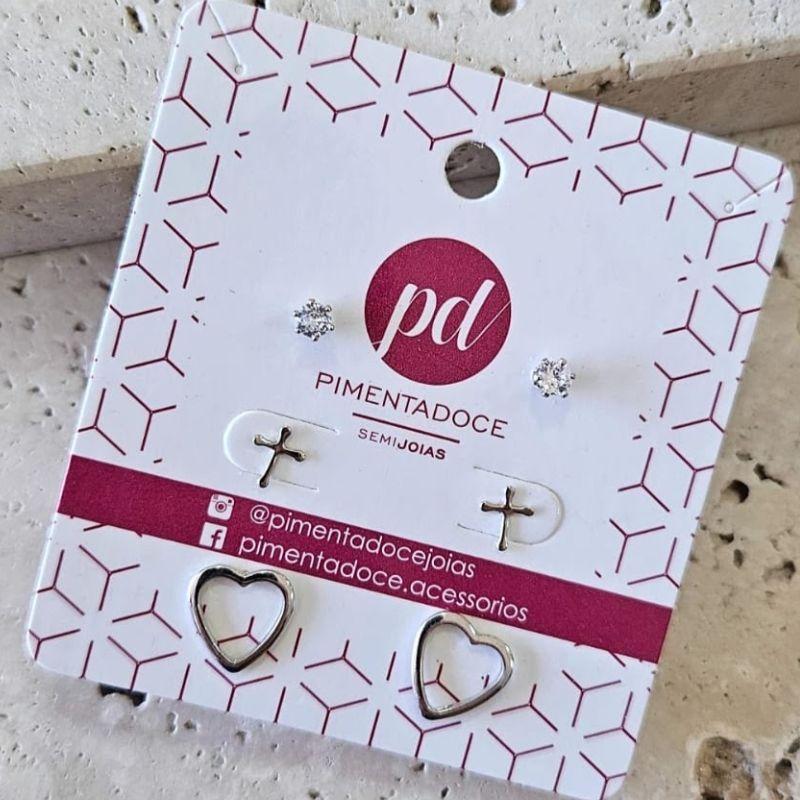 Brinco Trio Coração