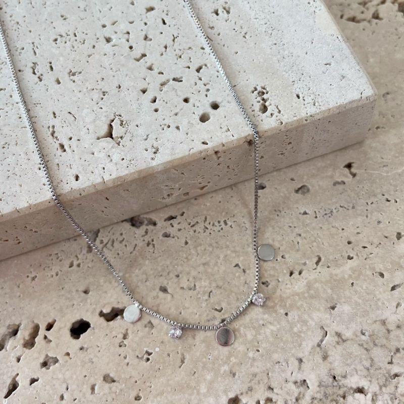 Gargantilha Circulos e Zirconias 40+5cm R