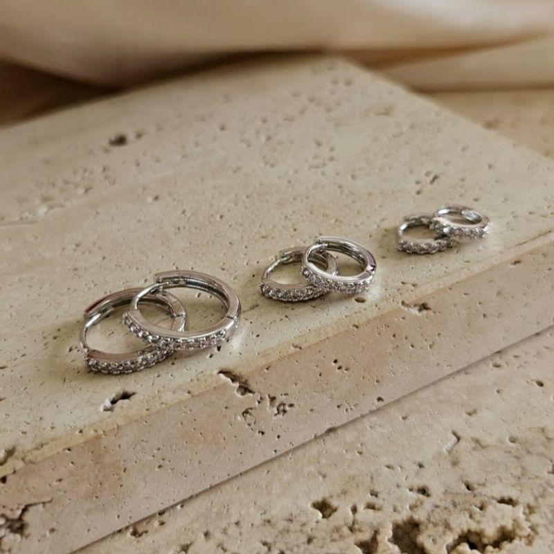 Trio Argola Fininha Cravejada