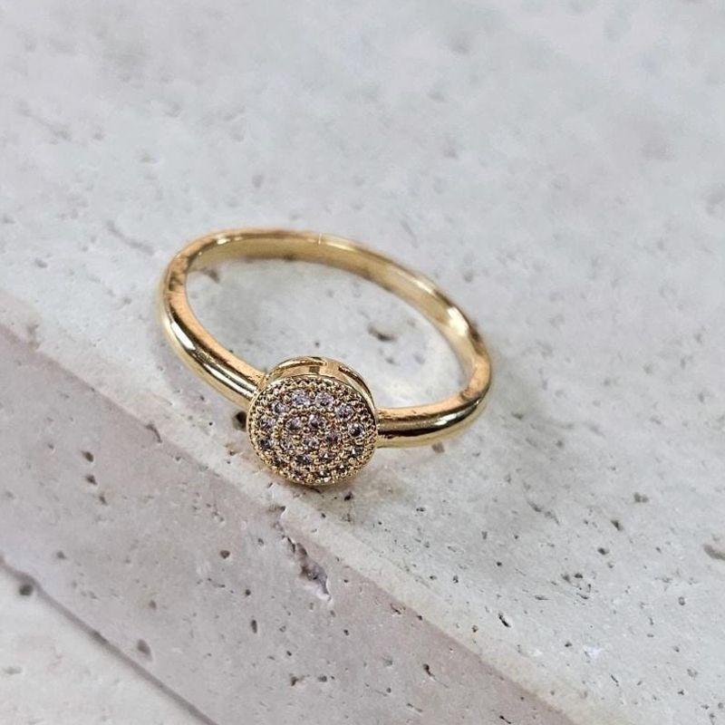 Anel Circulo Maciço Cravajado