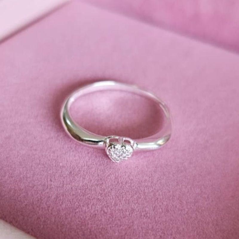 Anel Coração Achatadinho Prata