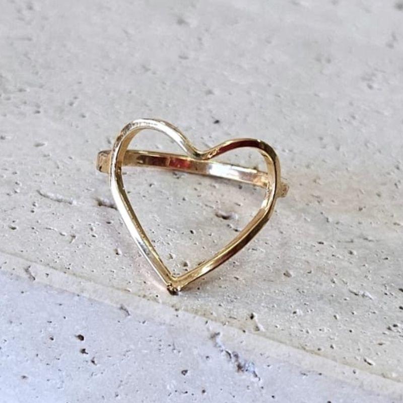 Anel Coração Vazado 4