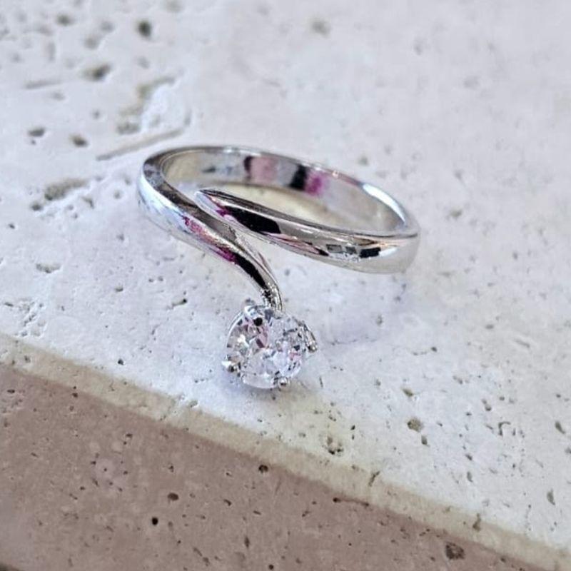 Anel Solitário Aro Cruzado R