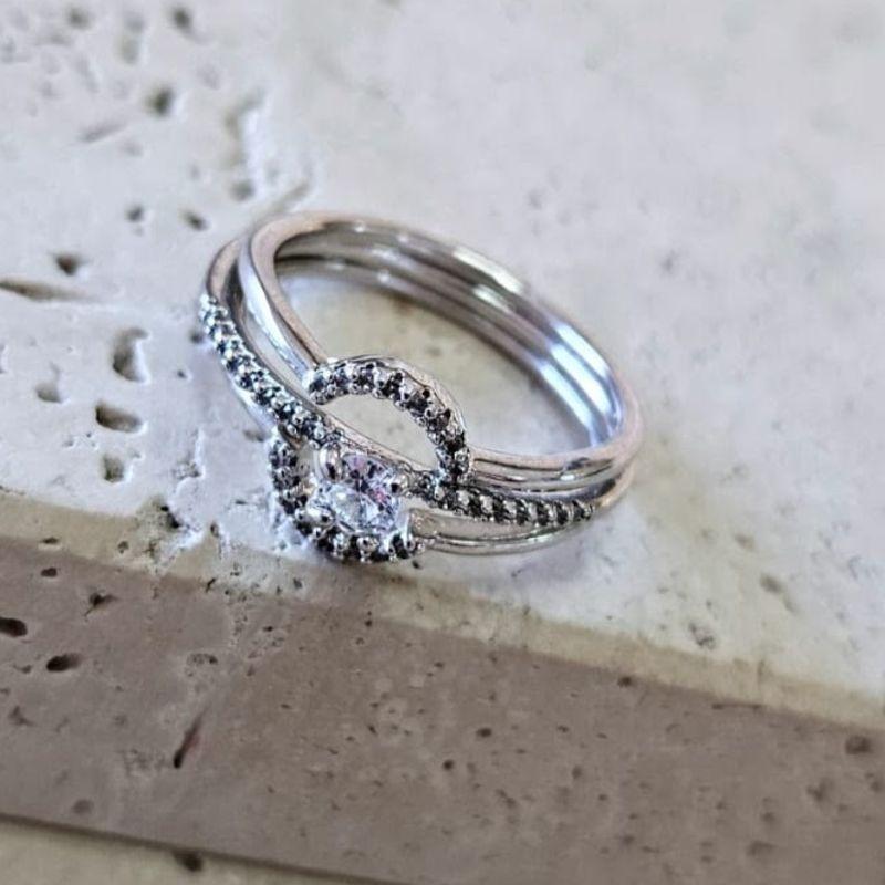 Anel Solitario Encaixe 2 Peças