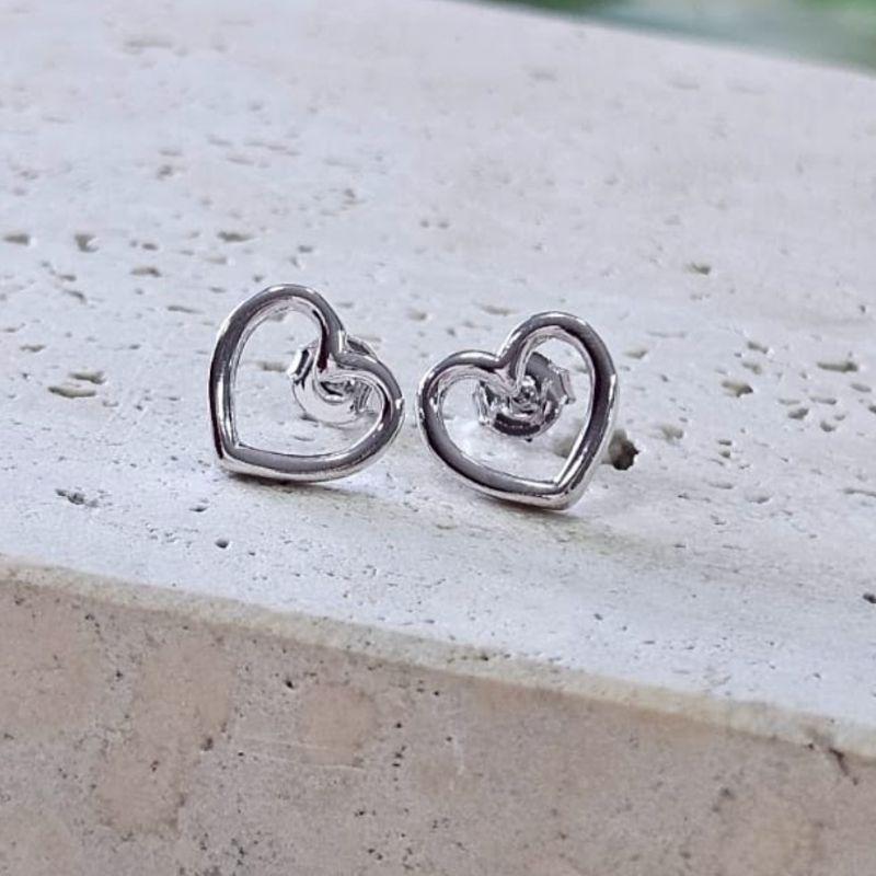 Brinco Coração Vazado Gordinho Gde