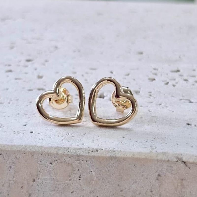 Brinco Coração Vazado Gordinho Gde