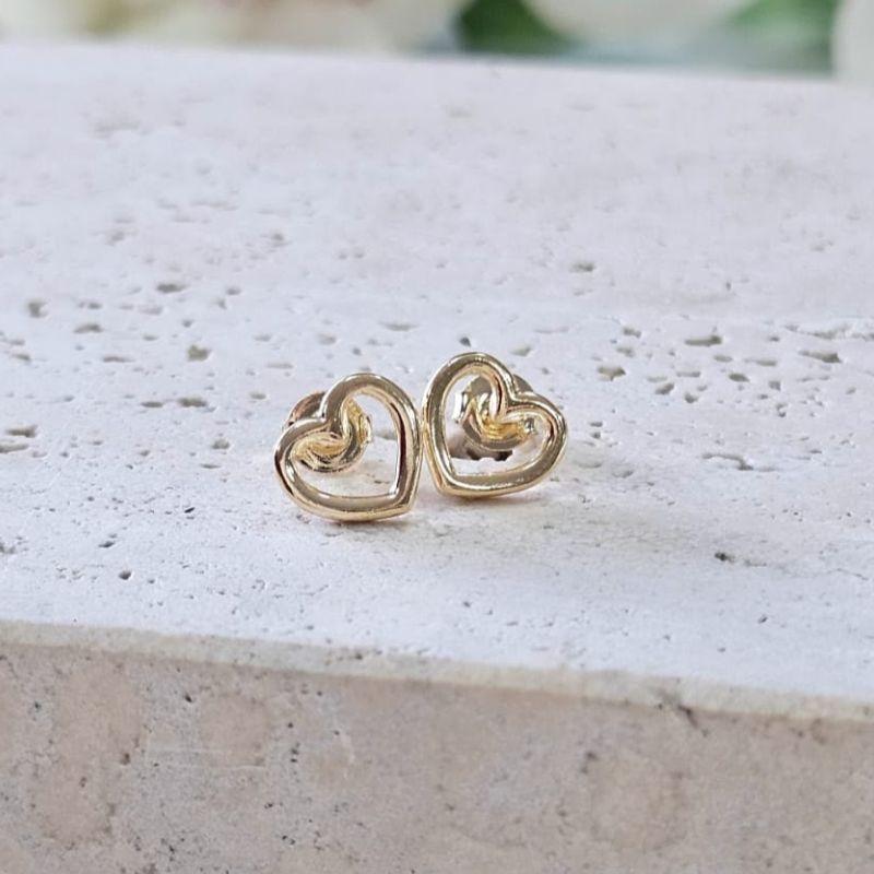 Brinco Coração Vazado Gordinho Medio