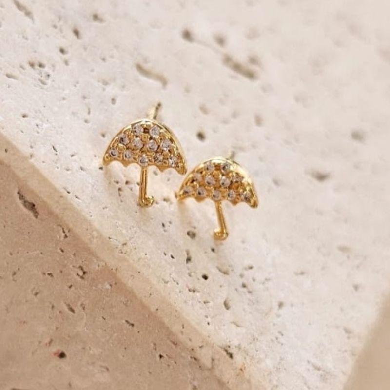 Brinco Guarda Chuva Cravejado Mini