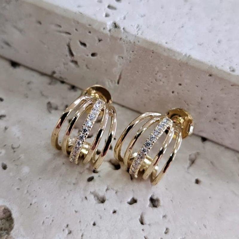 Brinco Multi Aros com Zirconias