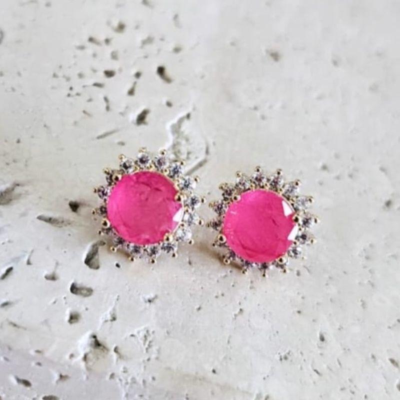 Brinco Redondo Ziconia Colorida Medio