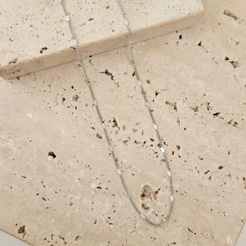 Colar Coração Amassadinho 60cm