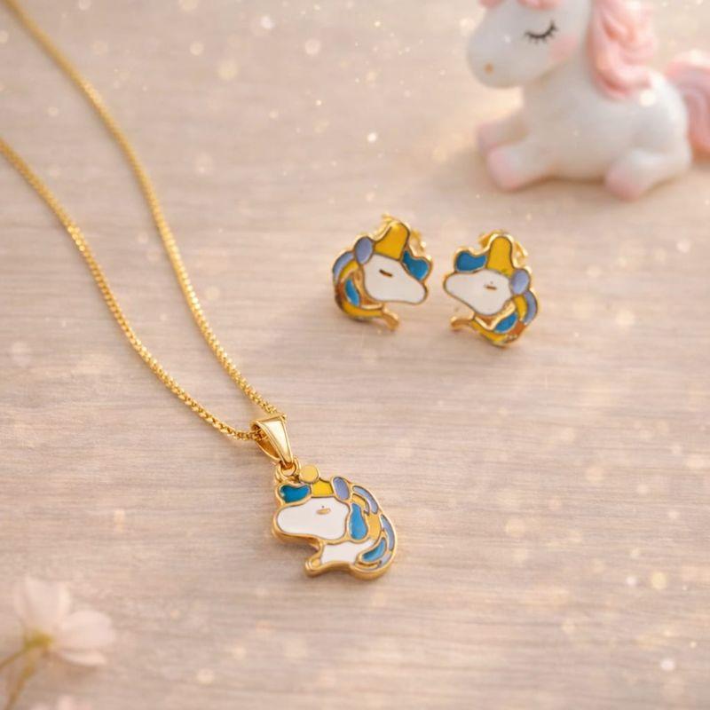 Conjunto Unicórnio com Resina 40cm