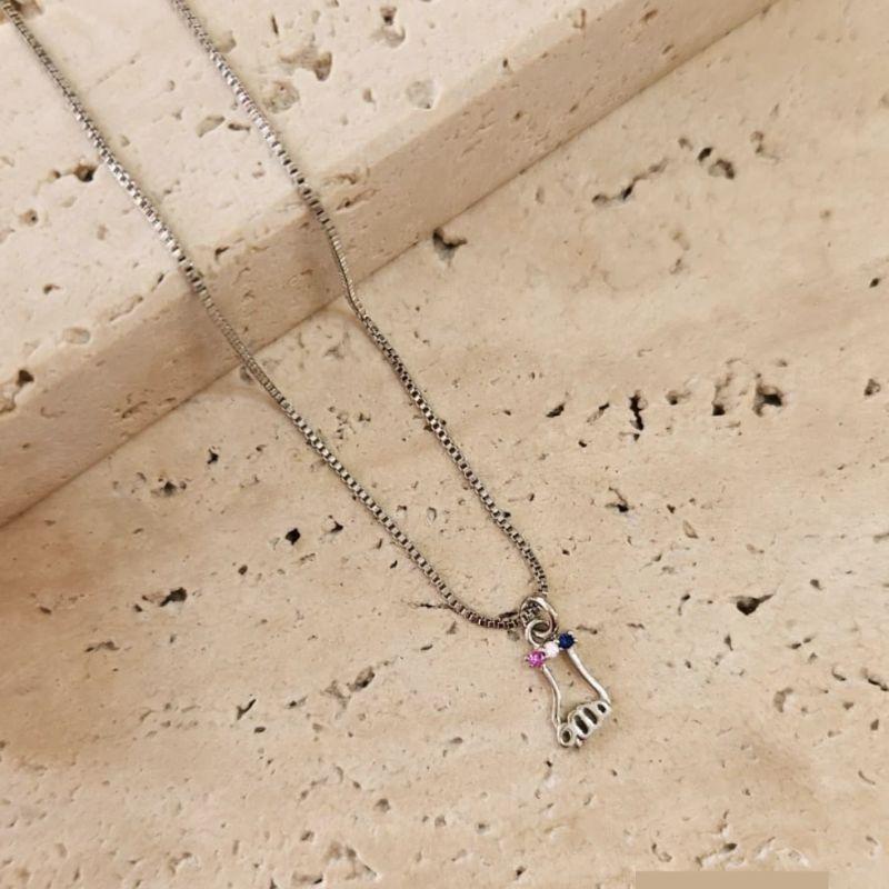 Gargantilha Figa Vazada com Ziconia Colors 45cm