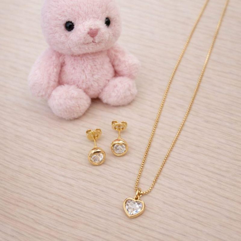 Conjunto Infantil Ponto de Luz Coração 35cm