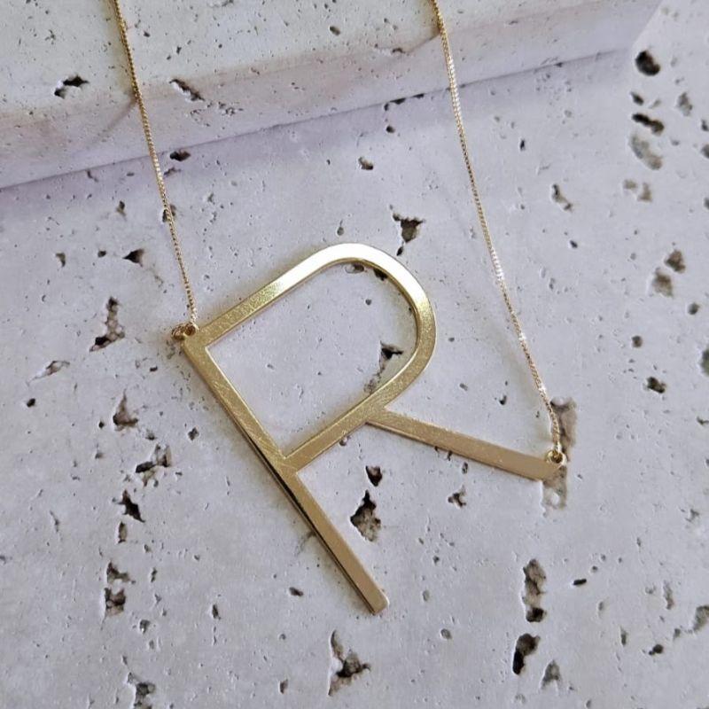 Gargantilha Inicial Inclinada R 45cm