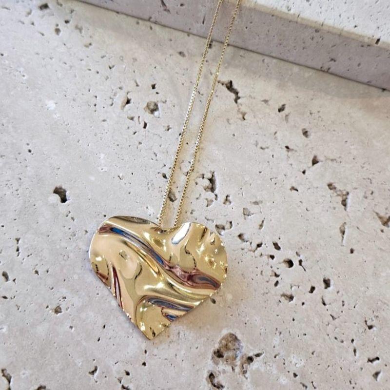 Gargantilha Maxi Coração Orgânico 45cm