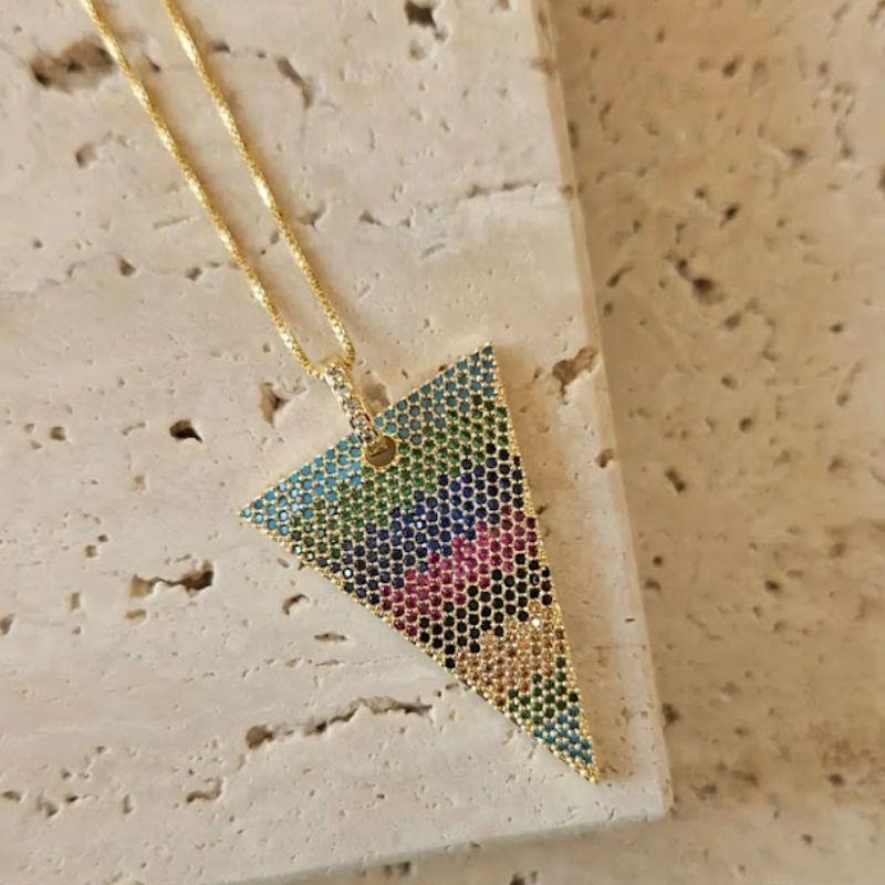 Gargantilha Triangulo Cravejado 45cm