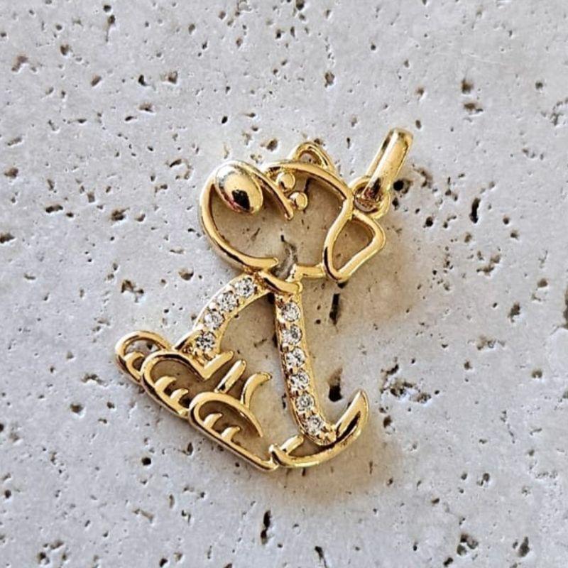 Pingente Cachorro com Zirconia (2,0x1,6cm)
