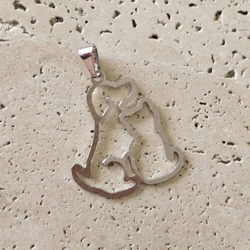 Pingente Cachorro e Gato (2,5x2,2cm)