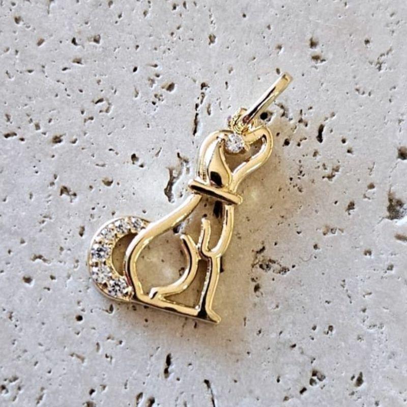 Pingente Cachorro Fofinho com Zirconias (1,9x1,6cm)