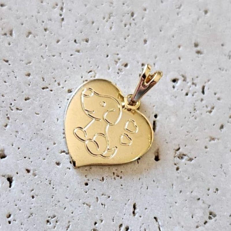 Pingente Cachorro no Coração (1,5x1,5cm)