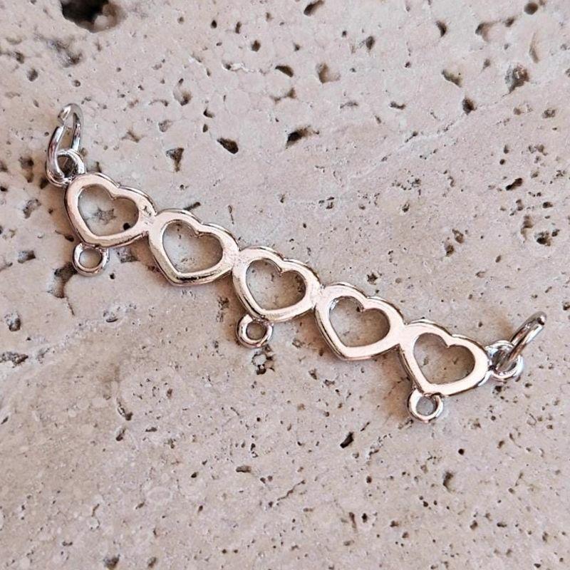 Pingente Canga 3 Corações Vazados (4,2cm)