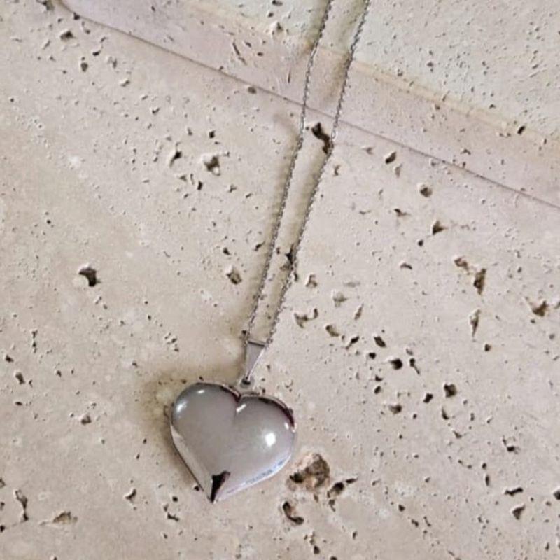 Colar Coração Cheio Grande  (2,3x2,2cm) 60cm