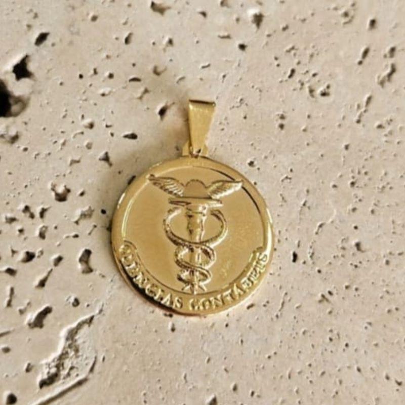 Pingente Medalha Ciencias Contabeis (2cm)