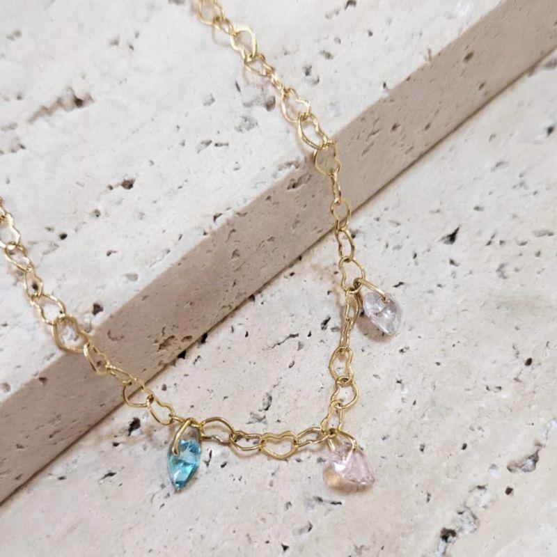 Pulseira Corações Coloridos Pendurados