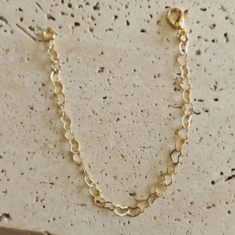 Pulseira Infantil Corações Vazados 14cm