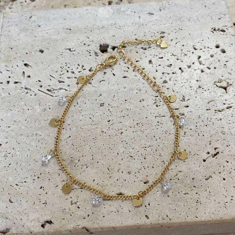 Pulseira Zirconias e Medalhas Penduradas