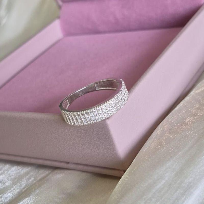 Anel Meia Aliança Tripla Prata N20