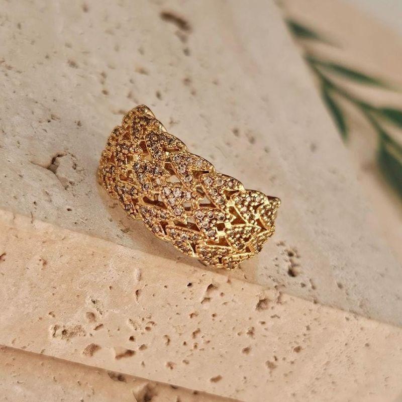 Anel Multicorações Cravejados