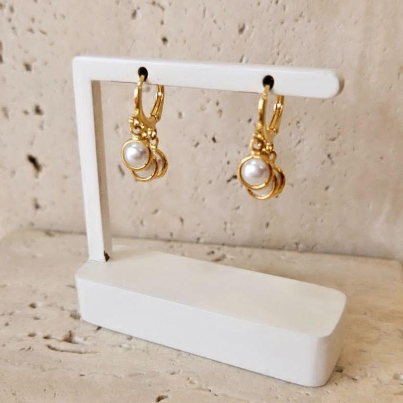 Brinco Argola 3 Perolas