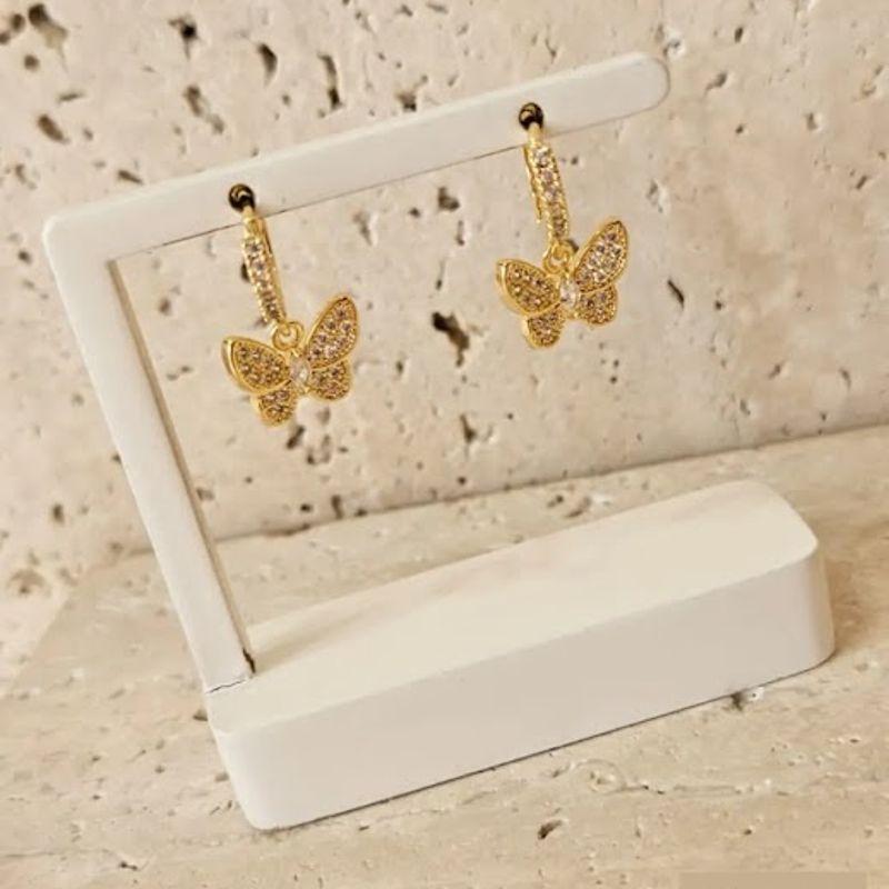 Brinco Argola Borboleta Cravejada Gde