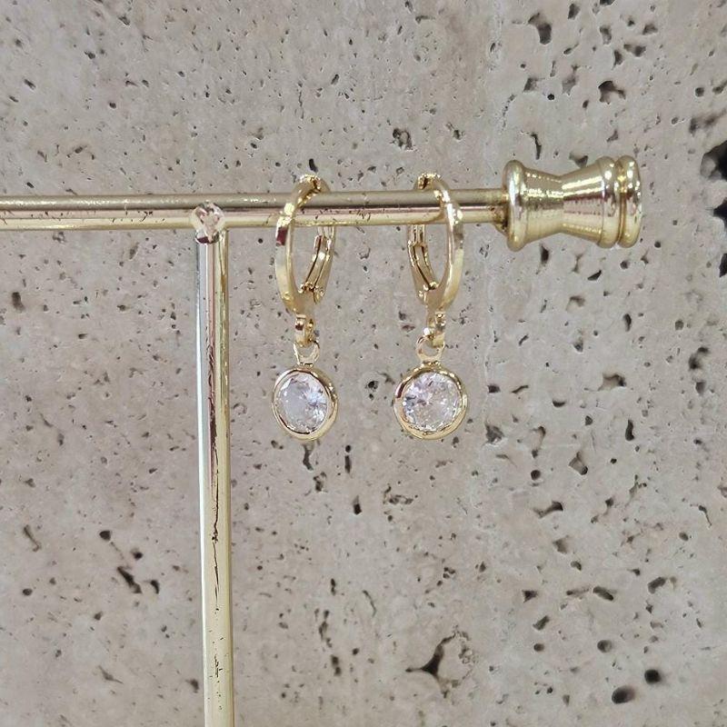 Brinco Argola com Zirconia 6mm