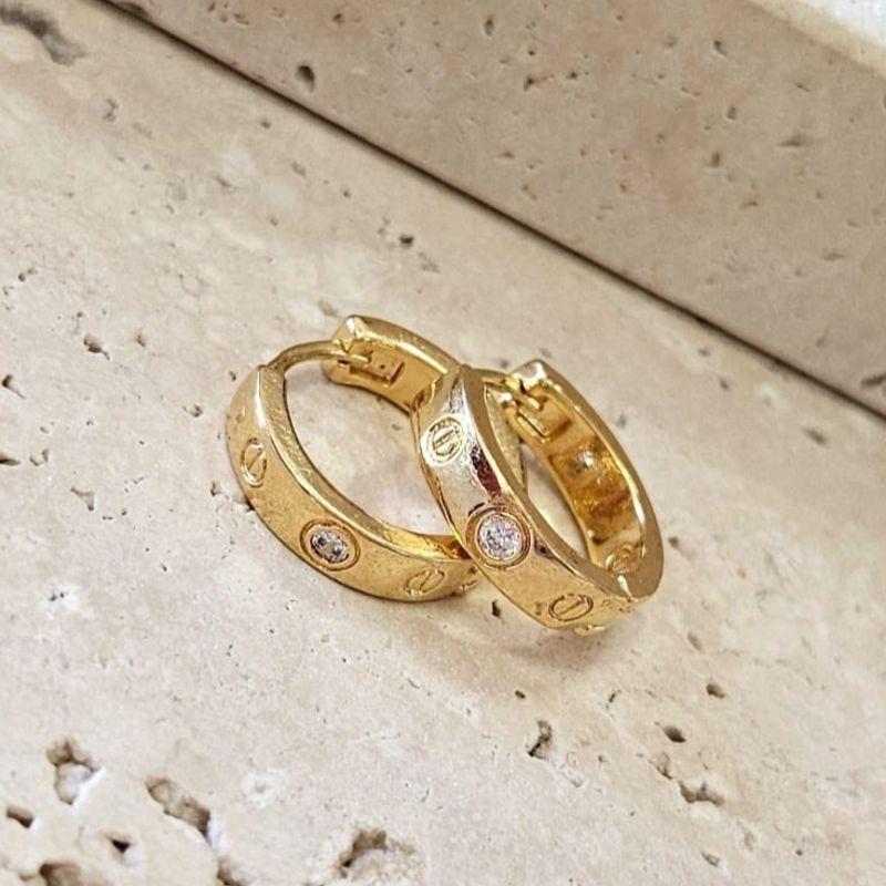 Brinco Argola Com Zirconias Pontilhadas Gde