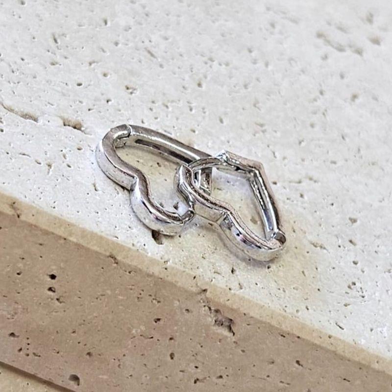 Brinco Argola Coração Liso Click Gde R