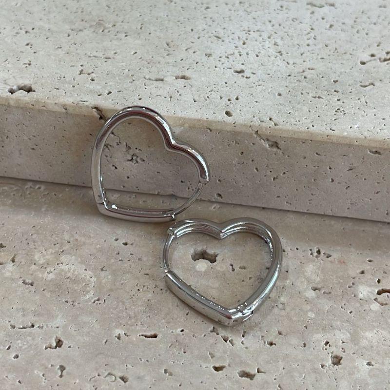 Brinco Argola Coração Liso GG