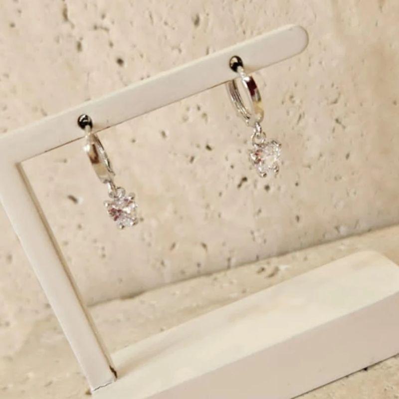 Brinco Argola Coração Zirconia Médio