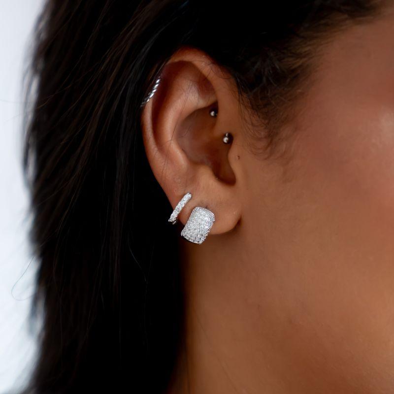 Brinco Argola Cravejada 6 Fileiras