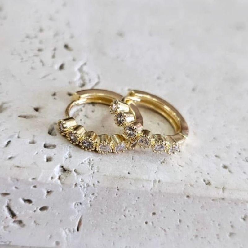 Brinco Argola Cravejada Basica Gde