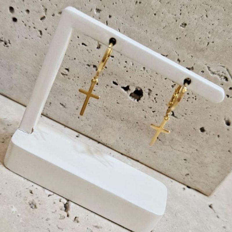 Brinco Argola Cruz Fina