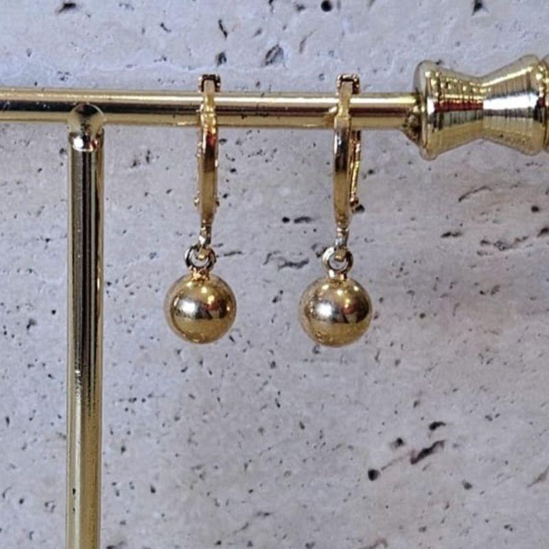 Brinco Argola Esfera Lisa