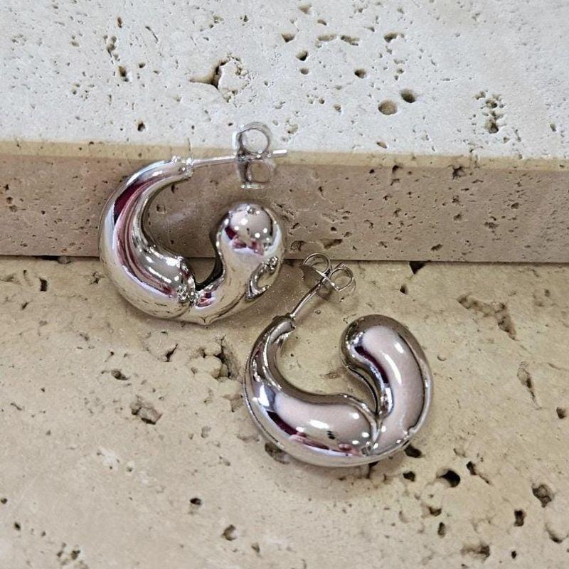 Brinco Argola Gota Dupla Tubo