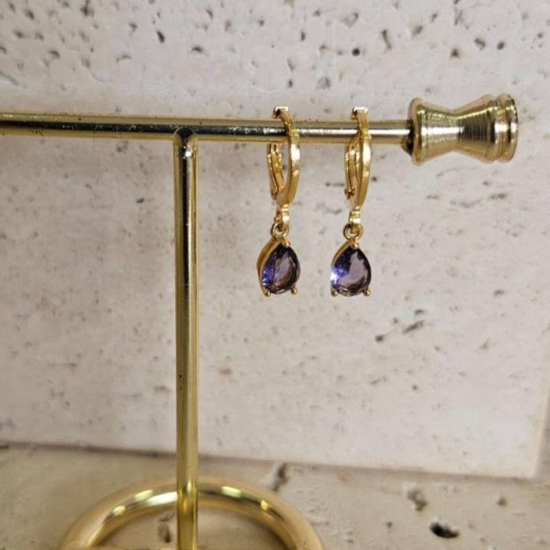 Brinco Argola Gota Roxo