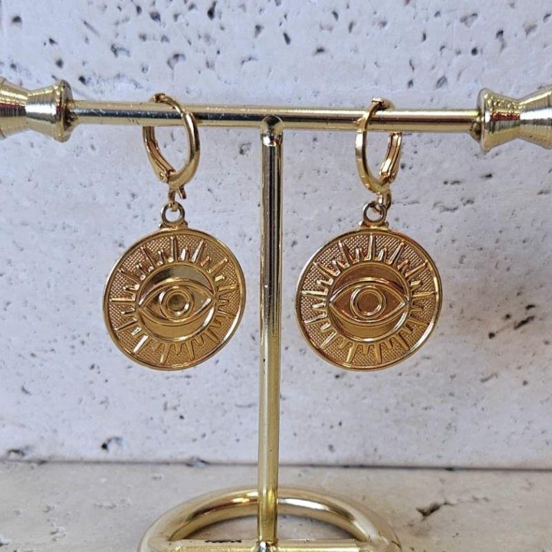 Brinco Argola Olho Grego Desenhado