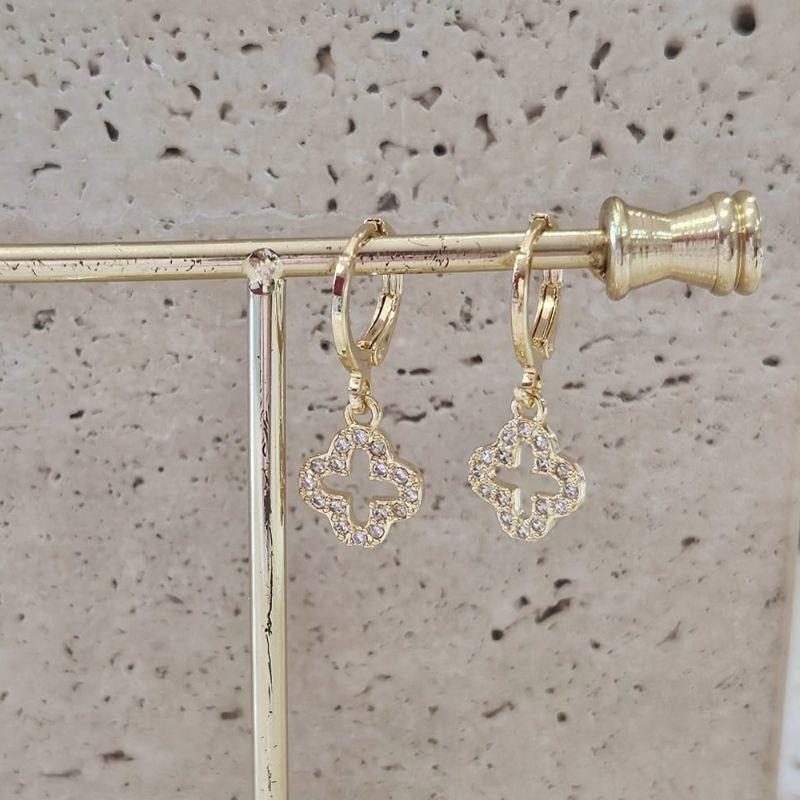 Brinco Argola Van Cleef Cravejada Vazada