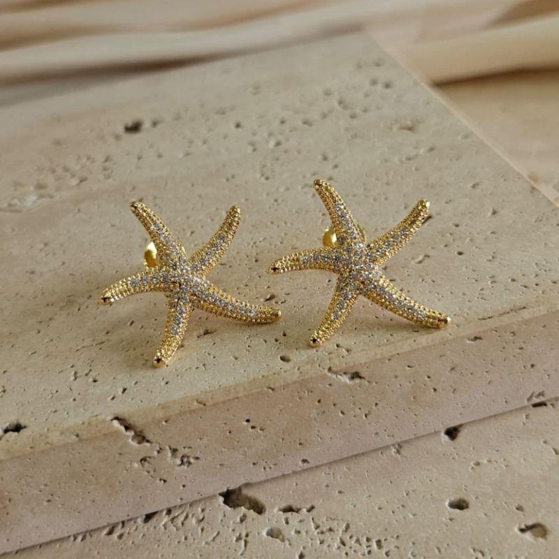 Brinco Estrela do Mar Cravejada Grande